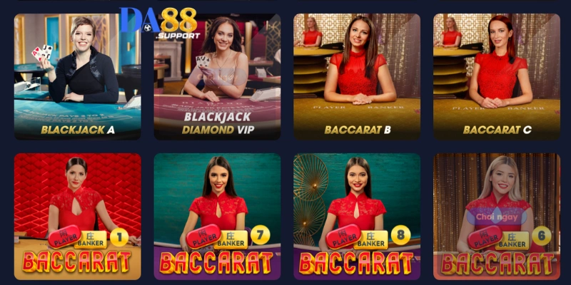 Top Trò Chơi Live Casino DA88 Được Yêu Thích Nhất